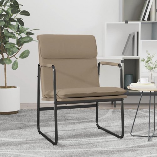 Loungestol i kunstlæder - 55 × 64 × 80 cm, cappuccino