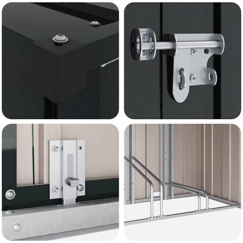 Cykelskur 3 stk Antracit 215 x 206 x 157 cm Metal