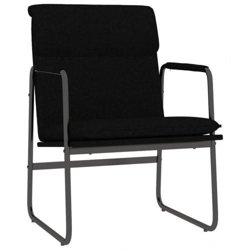 Loungestol i stof - 55 × 64 × 80 cm, sort