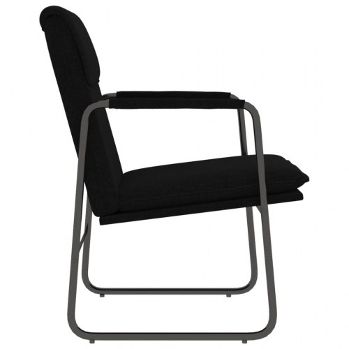 Loungestol i stof - 55 × 64 × 80 cm, sort