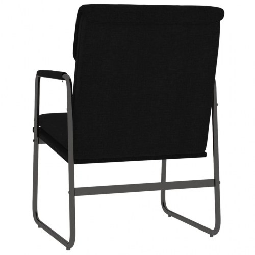 Loungestol i stof - 55 × 64 × 80 cm, sort
