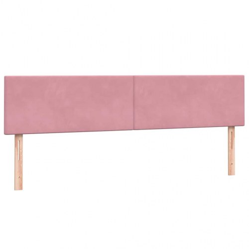 Kontinentalseng med pocketmadras og topmadras 180×210 cm - fløjl, lyserød