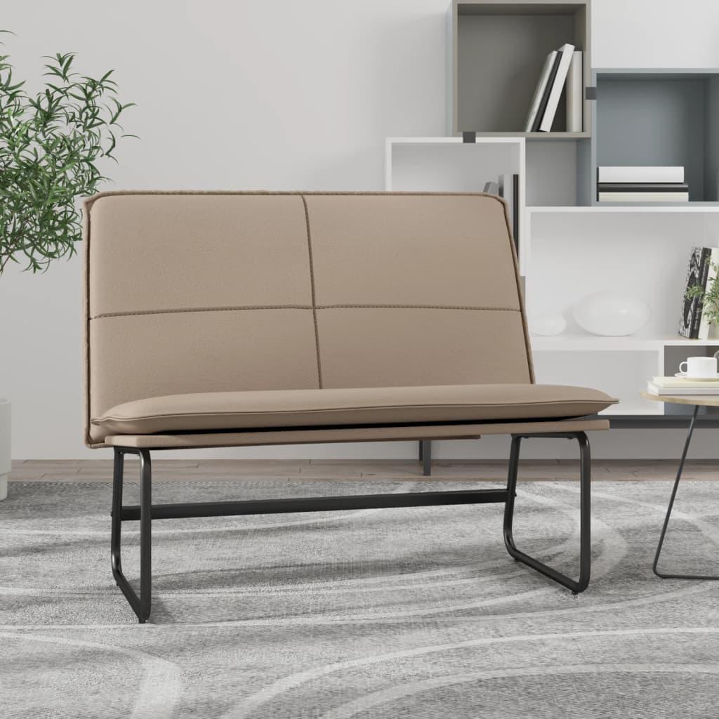 Bænk 100x75x76 cm kunstlæder cappuccinofarvet billede
