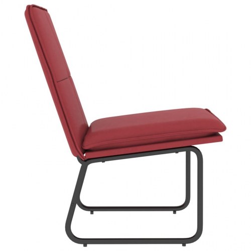 Loungestol i kunstlæder 54 x 75 x 76 cm - vinrød