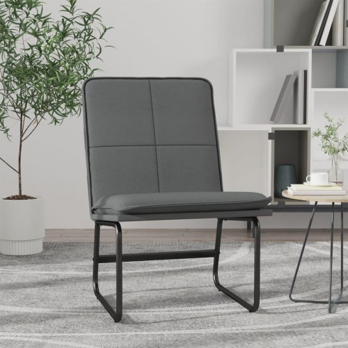 Loungestol i kunstlæder - grå, 54×75×76 cm