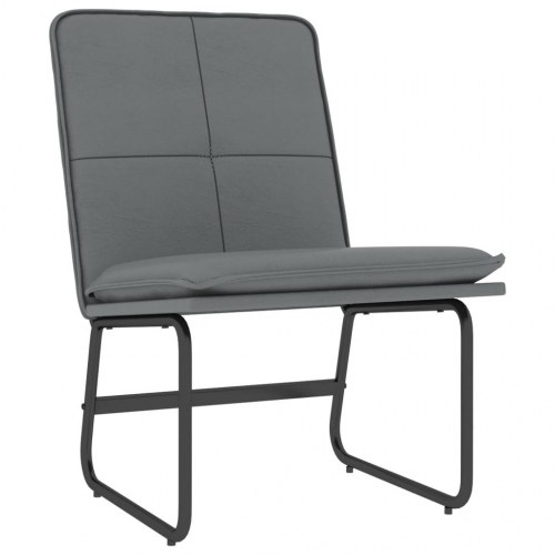 Loungestol i kunstlæder - grå, 54×75×76 cm