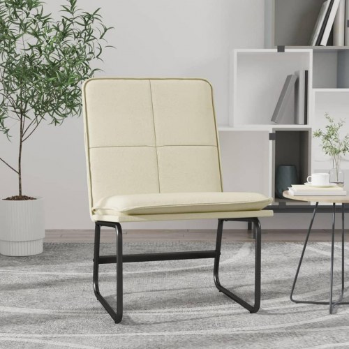 Loungestol i kunstlæder - cremefarvet, 54×75×76 cm