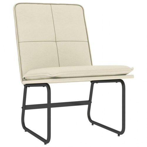 Loungestol i kunstlæder - cremefarvet, 54×75×76 cm