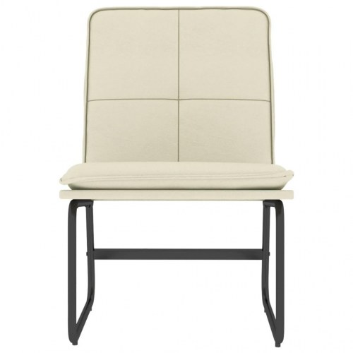 Loungestol i kunstlæder - cremefarvet, 54×75×76 cm