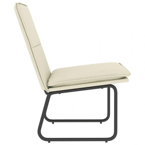 Loungestol i kunstlæder - cremefarvet, 54×75×76 cm