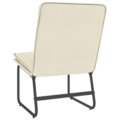 Loungestol i kunstlæder - cremefarvet, 54×75×76 cm