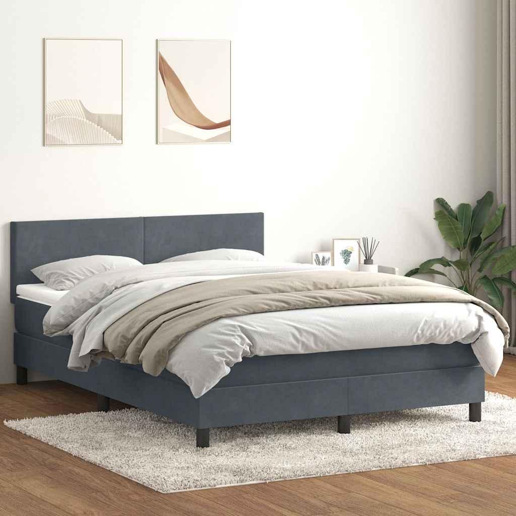 Kontinentalseng med madras 160x210 cm fløjl mørkegrå billede