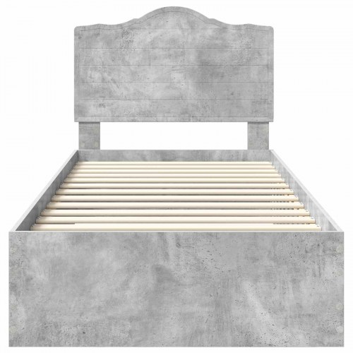 Sengestel med opbevaring - betongrå 100 x 200 cm