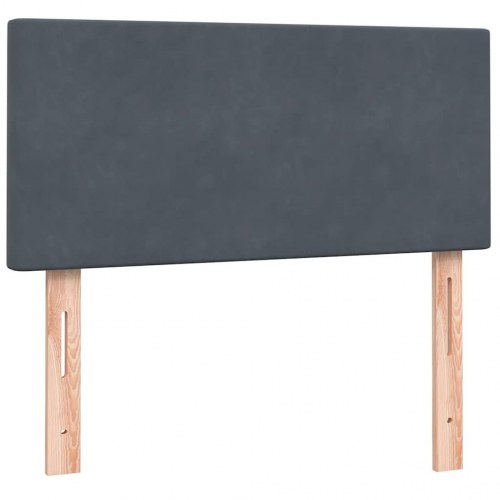 Kontinentalseng med madras mørkegrå 90x210 cm fløjl