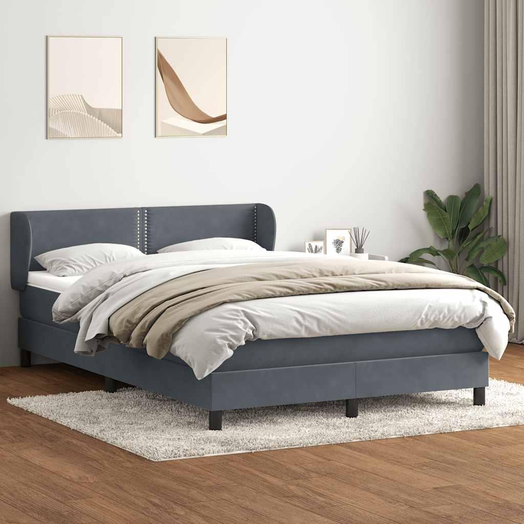 Kontinentalseng med madras 160x210 cm fløjl mørkegrå billede