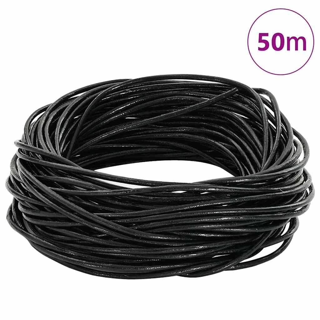 Lædersnor Sort Ø1,5 mm x 50 m Læder billede