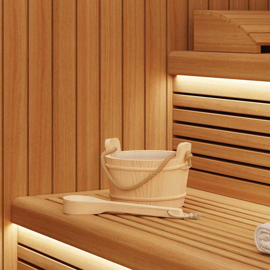 Sauna Spand 2 stk Brun Massivt fyrretræ og hamp billede