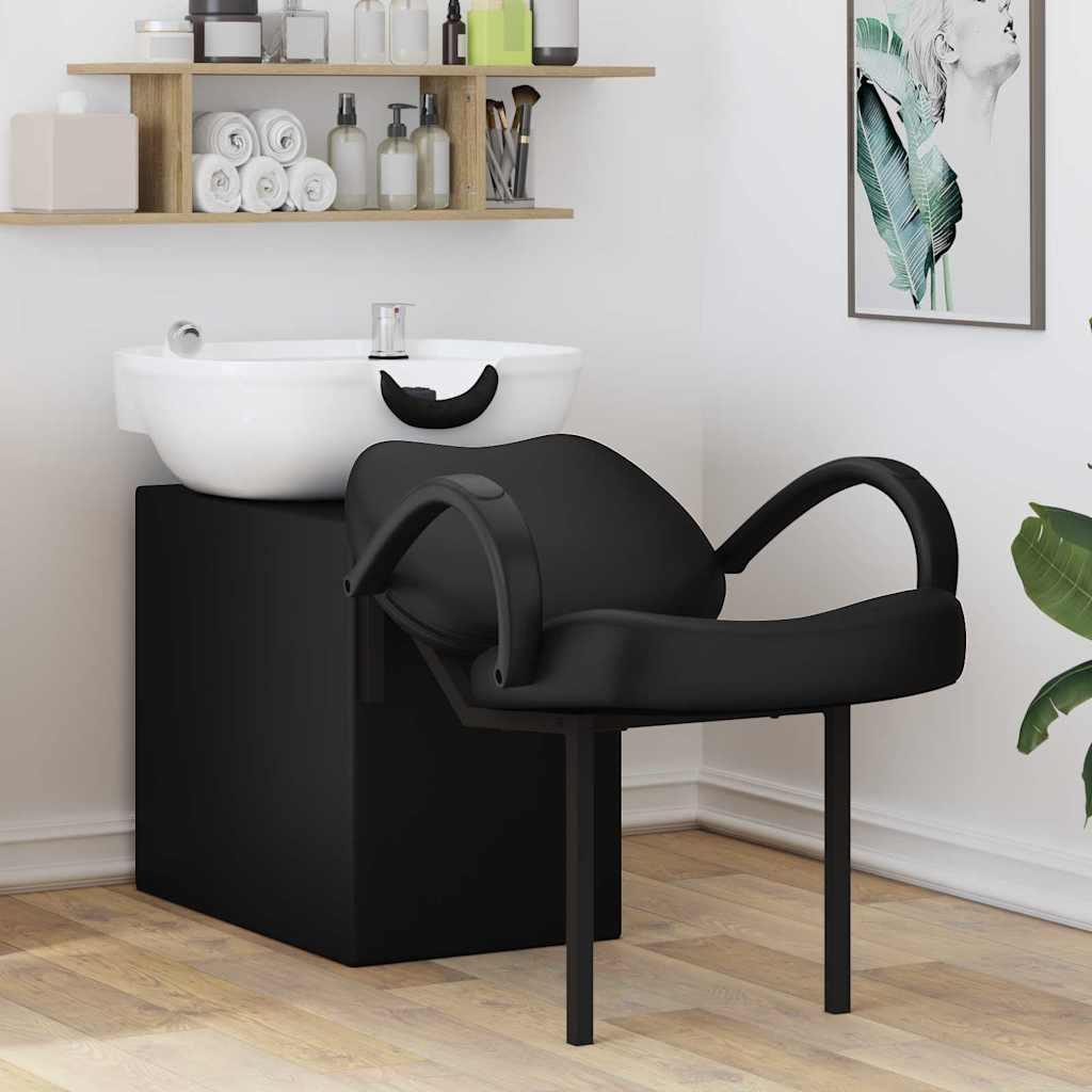 Shampoo stol sort og hvid 136 x 60 x 92 cm i PVC