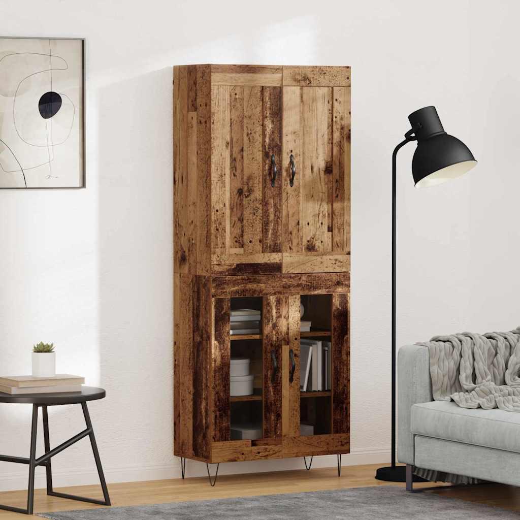 Highboard Gammelt træ 69,5 x 34 x 180 cm Konstrueret træ billede