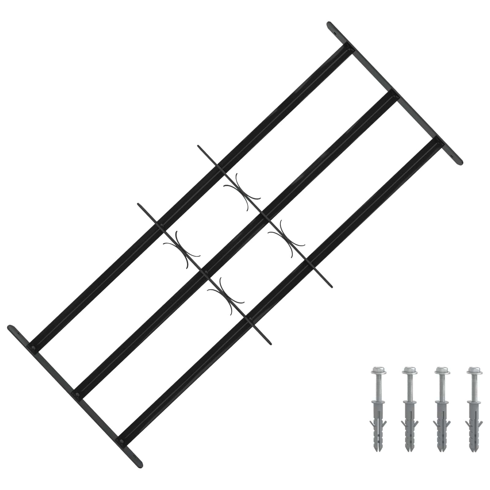 Vinduesgitter Sort 116 x 45 cm Pulverlakeret stål billede