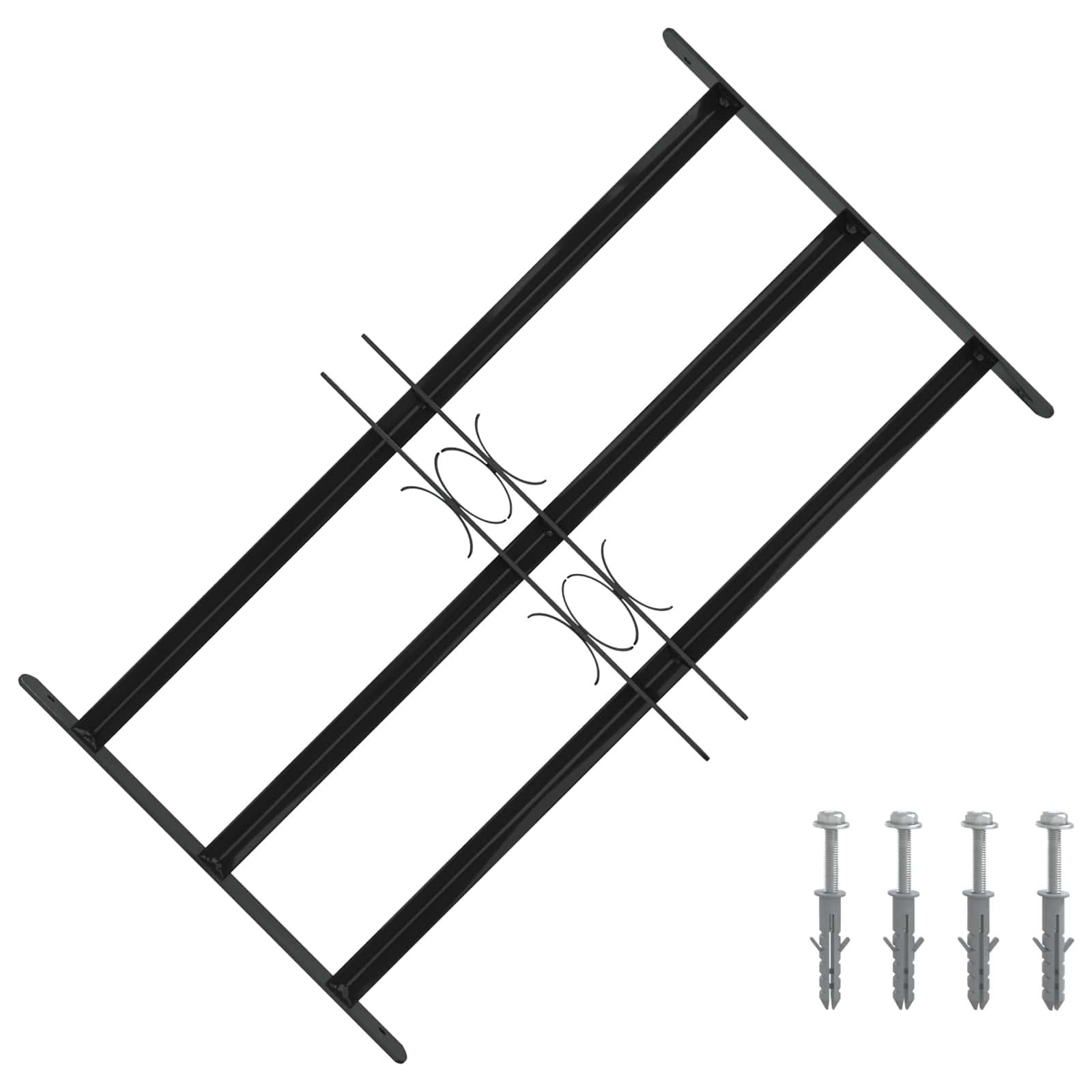 Vinduesgitter Sort 75,5 x 45 cm Pulverlakeret stål billede