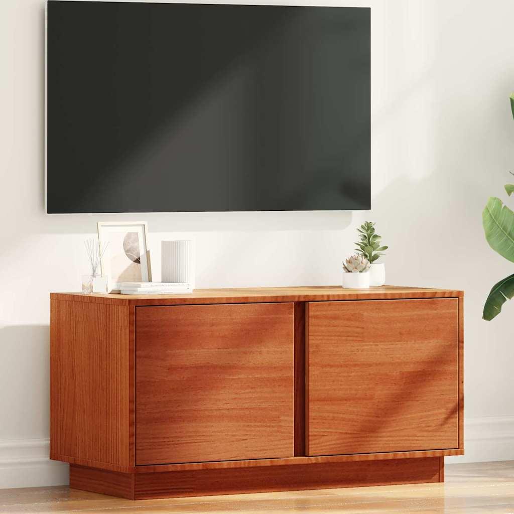 TV-skab Voks brun 80 x 35 x 40,5 cm Massiv fyrretræ billede