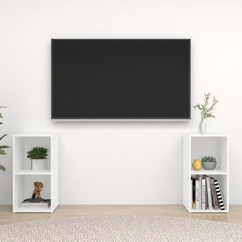 Tv-skabe 2 stk. 72x35x36,5 cm konstrueret træ hvid