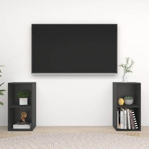 Tv-skabe 2 stk. 72x35x36,5 cm konstrueret træ grå