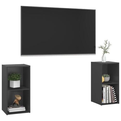 Tv-skabe 2 stk. 72x35x36,5 cm konstrueret træ grå