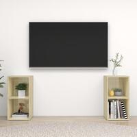Tv-skabe 2 stk. 72x35x36,5 cm konstrueret træ sonoma-eg