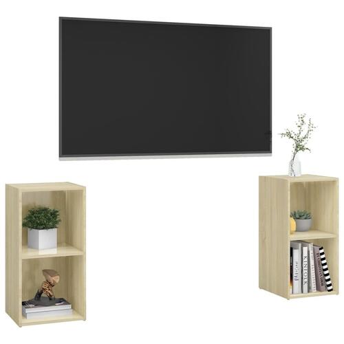 Tv-skabe 2 stk. 72x35x36,5 cm konstrueret træ sonoma-eg