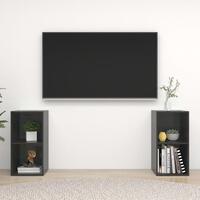 Tv-skabe 2 stk. 72x35x36,5 cm konstrueret træ grå højglans