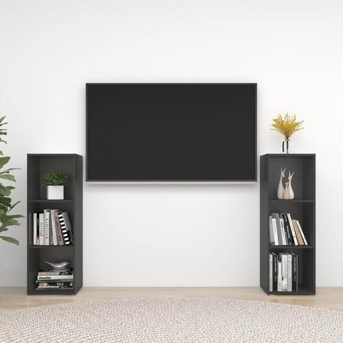Tv-skabe 2 stk. 107x35x37 cm konstrueret træ grå