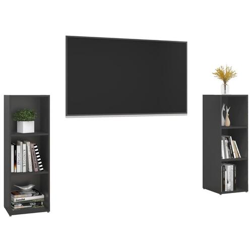 Tv-skabe 2 stk. 107x35x37 cm konstrueret træ grå