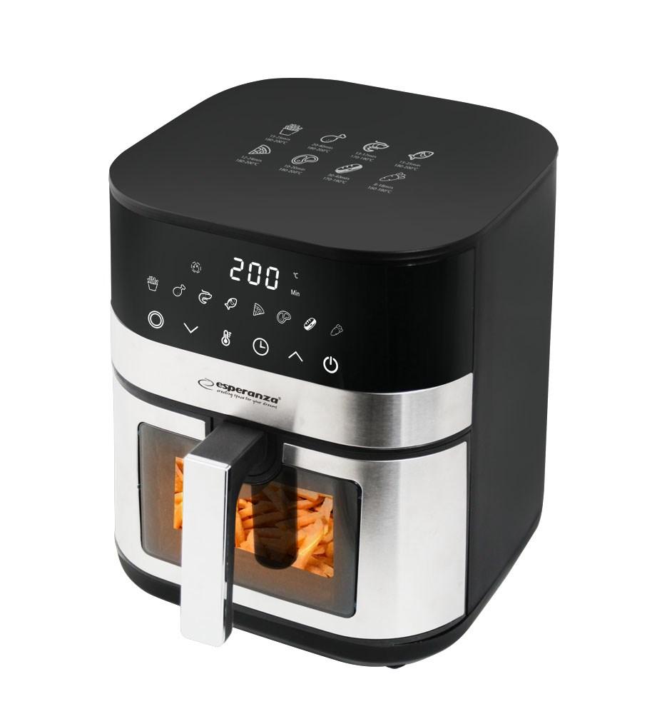 Airfryer Esperanza 5 l - 1.400 W, inox/sort billede