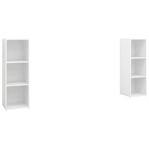 Tv-borde 2 stk. 107x35x37 cm konstrueret træ hvid højglans
