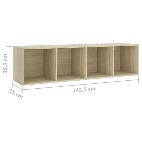 Tv-skabe 2 stk. 142,5x35x36,5 cm konstrueret træ sonoma-eg