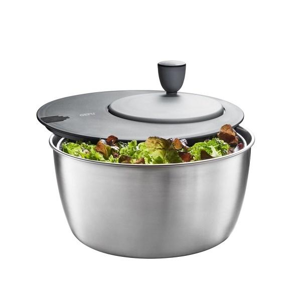 Salatslynge i rustfrit stål - GEFU Rotare, håndsving, 3 l