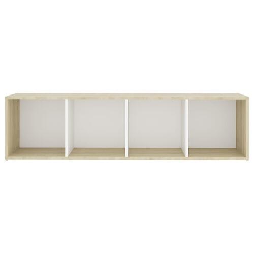 Tv-skabe 2 stk. 142,5x35x36,5 cm spånplade hvid og sonoma-eg
