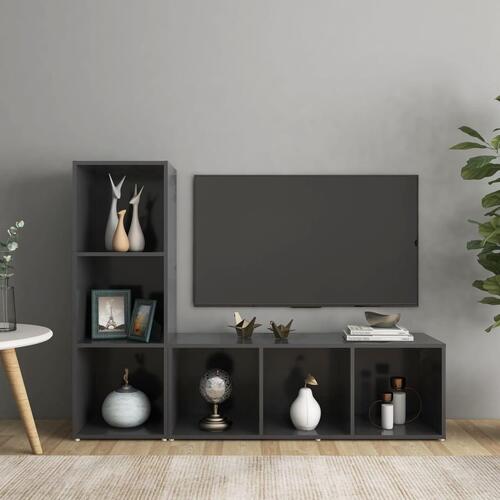 Tv-skabe 2 stk. 107x35x37 cm konstrueret træ grå