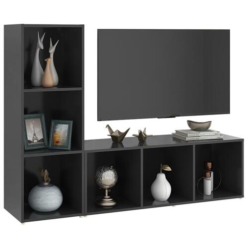 Tv-skabe 2 stk. 107x35x37 cm konstrueret træ grå