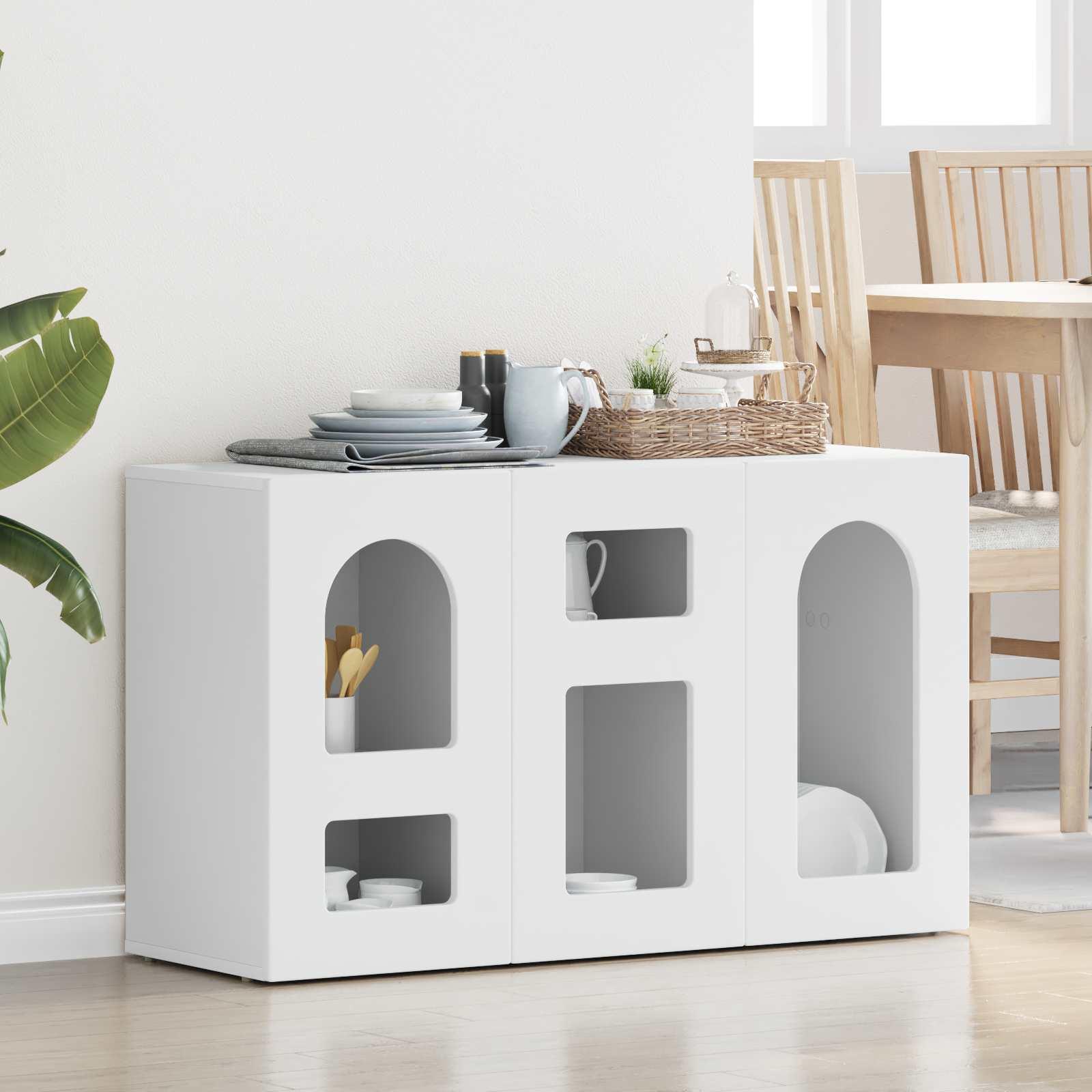 Sidebord Hvid 100 x 35 x 59 cm Konstrueret træ billede