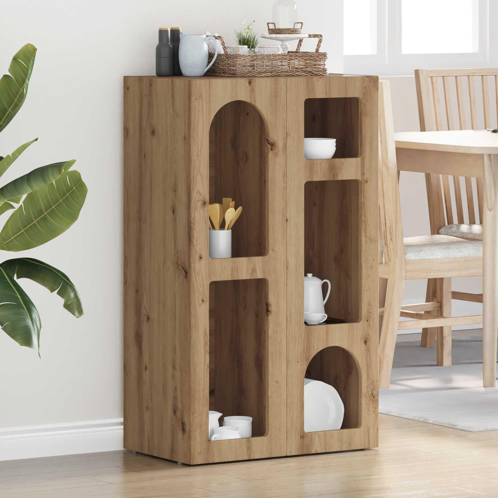 Sidebord Artisan Egetræ 59 x 35 x 100,5 cm Konstrueret træ billede