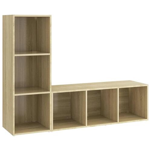 Tv-skabe 2 stk. 107x35x37 cm konstrueret træ sonoma-eg