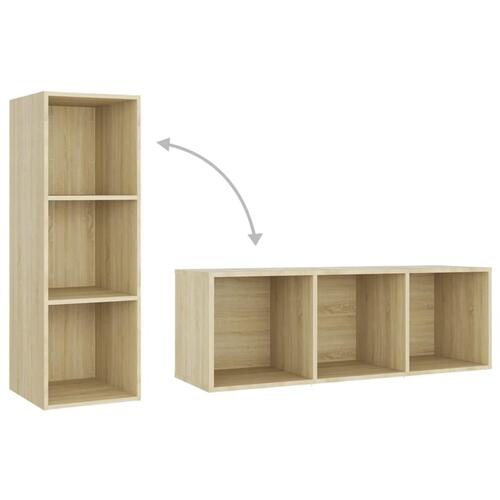 Tv-skabe 2 stk. 107x35x37 cm konstrueret træ sonoma-eg