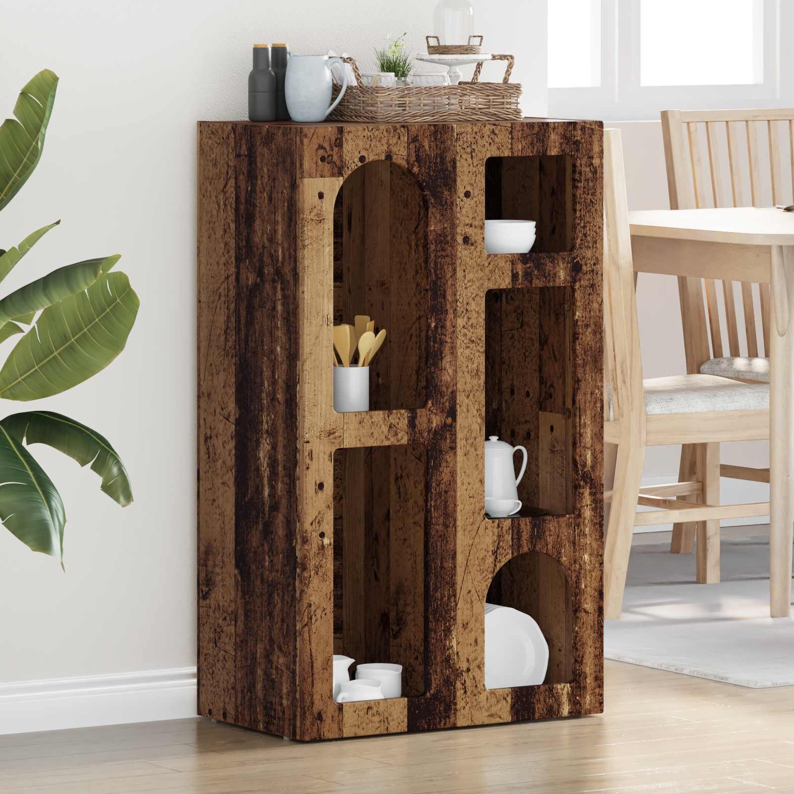 Sidebord Gammelt træ 59 x 35 x 100,5 cm Konstrueret træ billede
