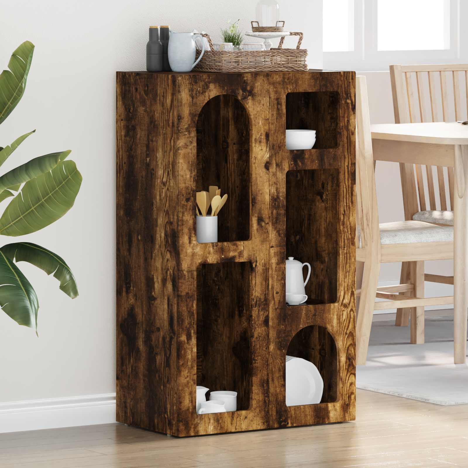 Sidebord Røget eg 59 x 35 x 100,5 cm Konstrueret træ billede