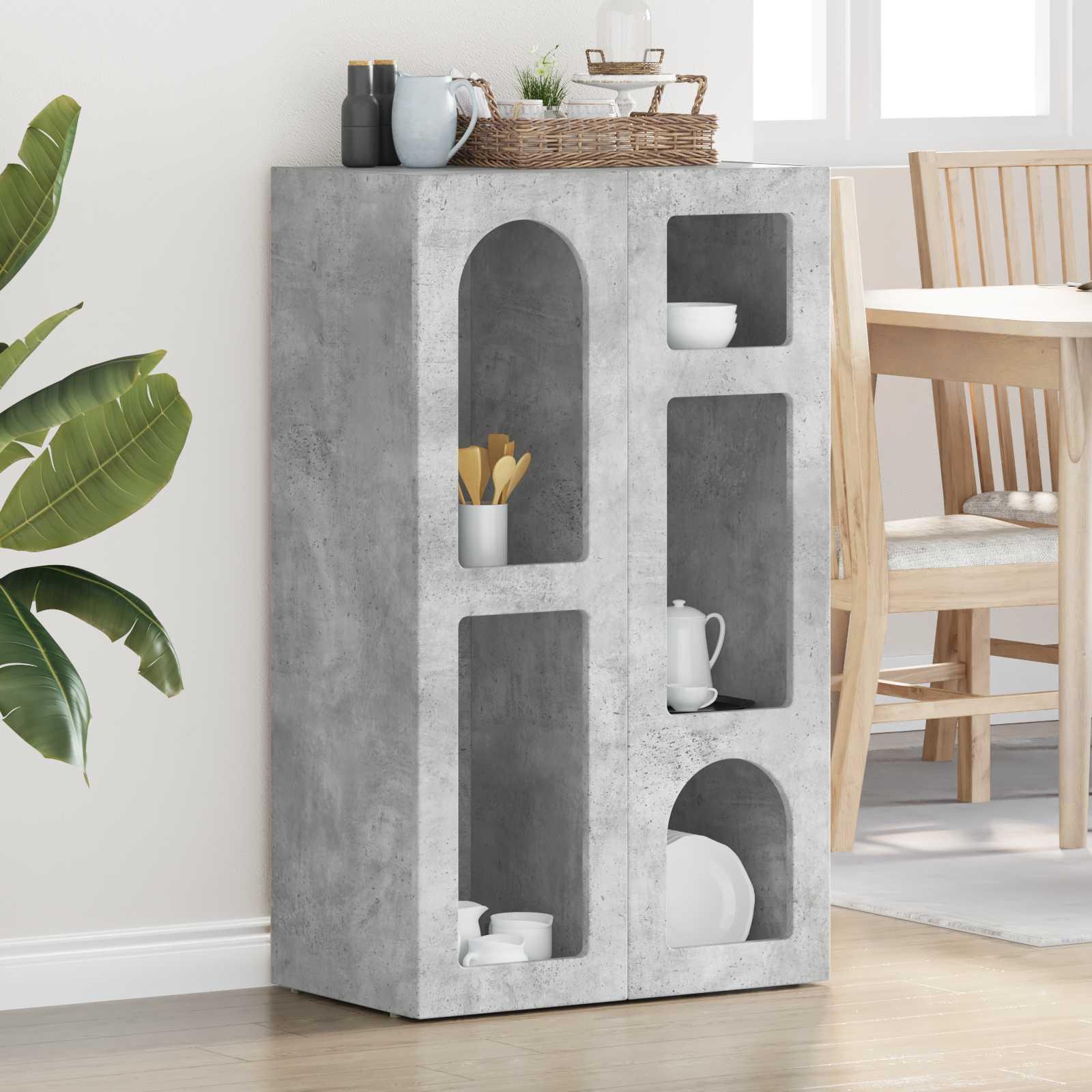 Sidebord Beton Grå 59 x 35 x 100,5 cm Konstrueret træ billede