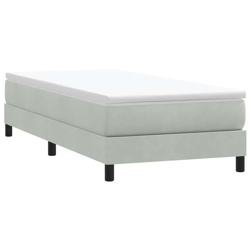 Kontinentalseng uden madras 100x210 cm fløjl lysegrå billede