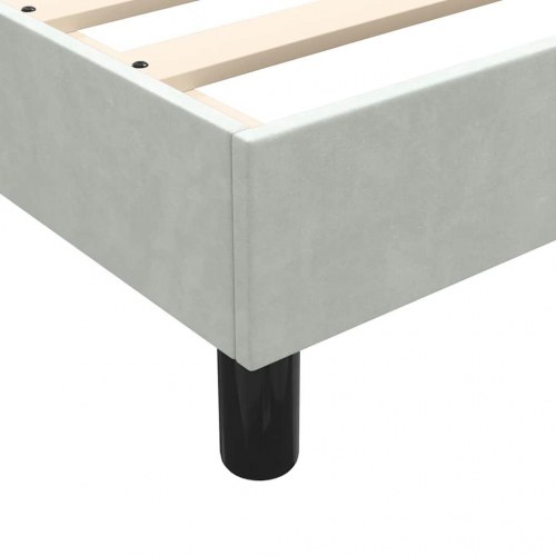 Kontinentalseng med madras 100x210 cm fløjl lysegrå